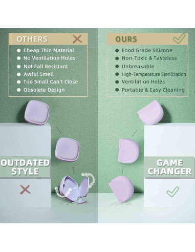 Caso de Retenedor de Silicona Morado Onbuwws 8.89x7.62cm