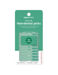 Palillos Interdentales Amazon Basics - 100 Unidades, Goma Flexible