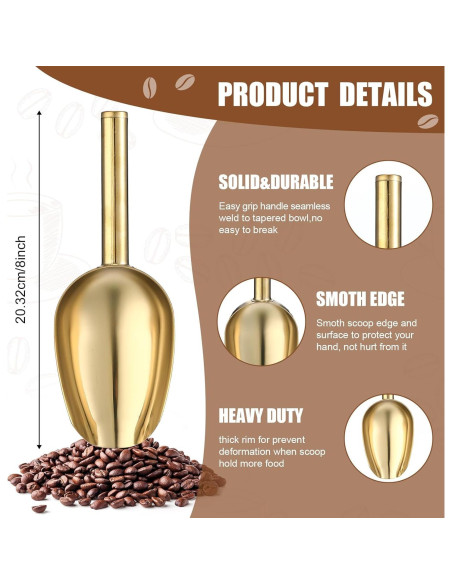 Juego de 4 Piezas Pinzas y Cucharas de Hielo Sieral Oro