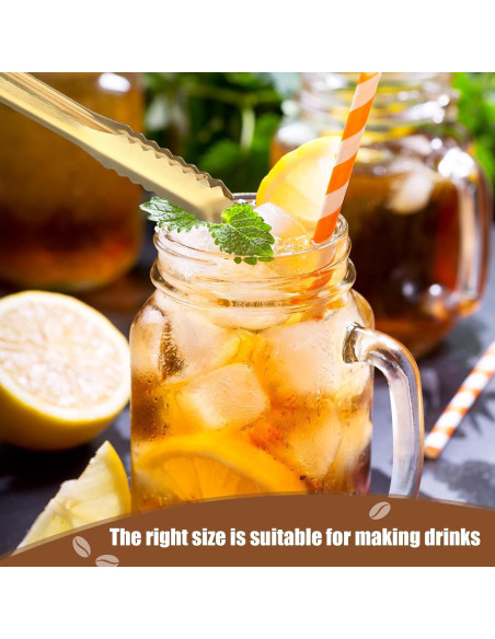 Juego de 4 Piezas Pinzas y Cucharas de Hielo Sieral Oro