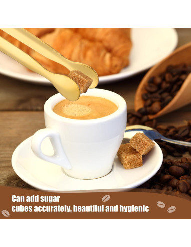 Juego de 4 Piezas Pinzas y Cucharas de Hielo Sieral Oro