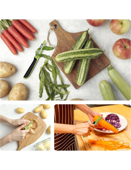 Pelador de Verduras TOAXUUL Ergonómico Antideslizante Verde