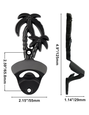 Abrebotellas Magnético de Pared Jumiok Negro 12.45x5.46cm