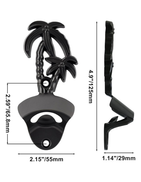 Abrebotellas Magnético de Pared Jumiok Negro 12.45x5.46cm