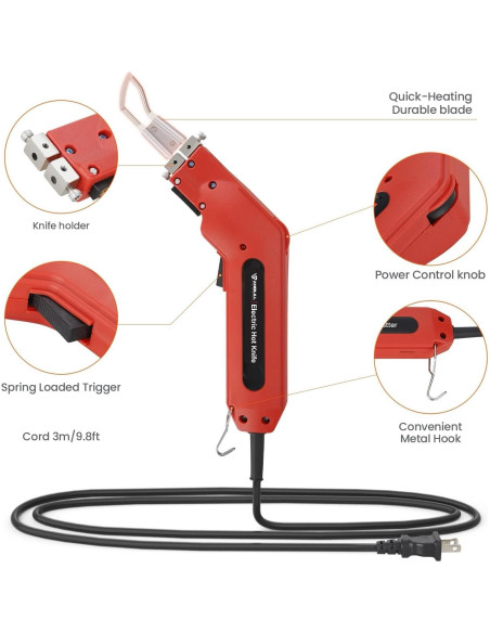 Cortador de Tela Eléctrico Anbull 100W con Cuchilla Ajustable