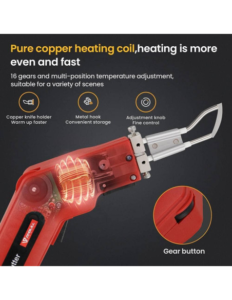 Cortador de Tela Eléctrico Anbull 100W con Cuchilla Ajustable