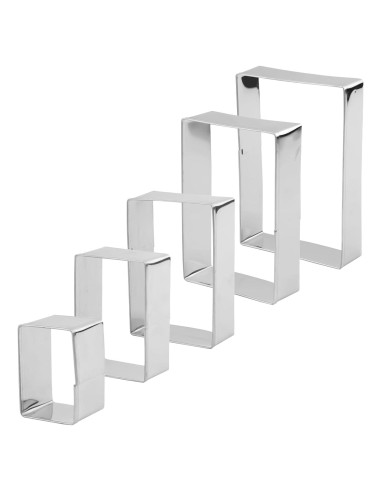 Juego de 5 Cortadores de Galletas Rectangulares PEUTIER Acero Inoxidable