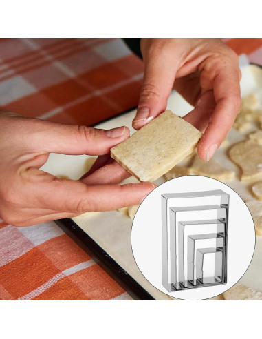 Juego de 5 Cortadores de Galletas Rectangulares PEUTIER Acero Inoxidable