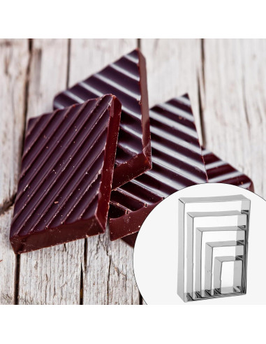 Juego de 5 Cortadores de Galletas Rectangulares PEUTIER Acero Inoxidable