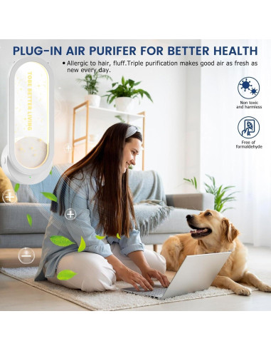 Purificador de Aire Enchufable TS-29 con Luz Nocturna