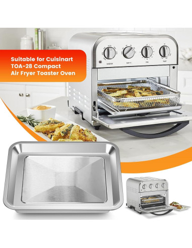 Bandeja de Acero Inoxidable para Freidora de Aire Cuisinart 28.7x24.6cm