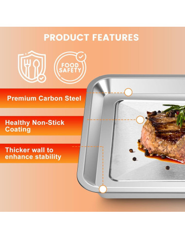 Bandeja de Acero Inoxidable para Freidora de Aire Cuisinart 28.7x24.6cm