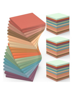 Paquete de 60 Notas Adhesivas Vintage 3x3 Oleitodh 12 Colores