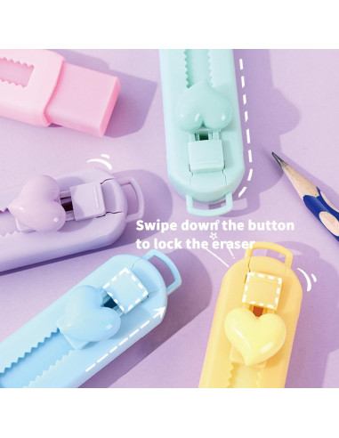 Paquete de 5 Gomas de Borrar Retráctiles LASUND - Alta Calidad