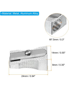 Afiladores de Lápiz Manuales PATIKIL, Paquete de 6, Metal 2
