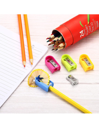 Afiladores de Lápiz Manuales PATIKIL, Paquete de 6, Metal