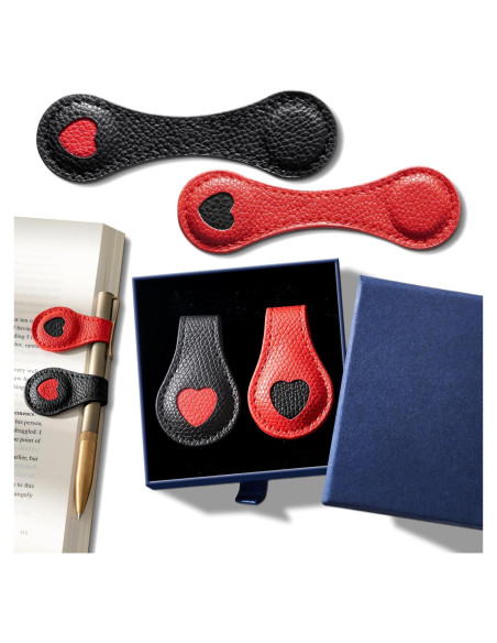 Marcadores de Páginas Magnéticos de Cuero Ovesmusl Corazón