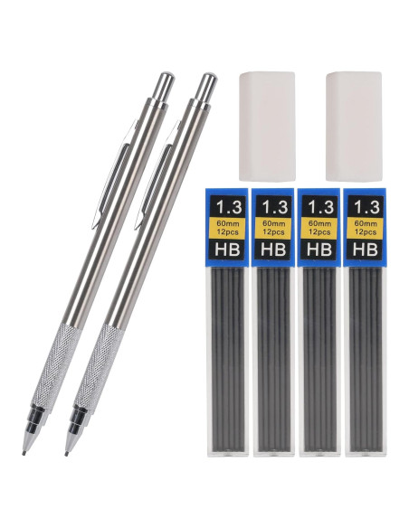 Juego de Lápices Mecánicos Aitikili 1.3mm con Recargas y Gomas