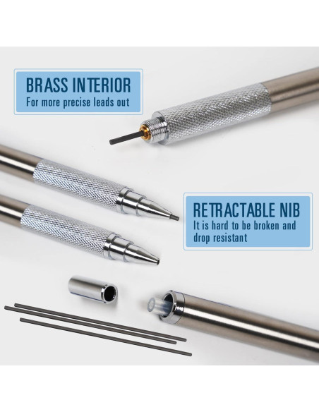 Juego de Lápices Mecánicos Aitikili 1.3mm con Recargas y Gomas