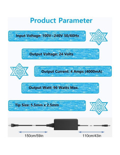 Fuente de Poder DC 24V 4A Adaptador AC Universal 96W 2
