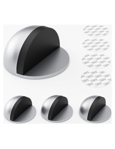 Tope de puerta LTIYITL de acero inoxidable autoadhesivo - 4 piezas