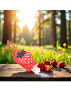 Botella de Viaje Dwuww Fresa 59 ml Recargable con Llavero 2