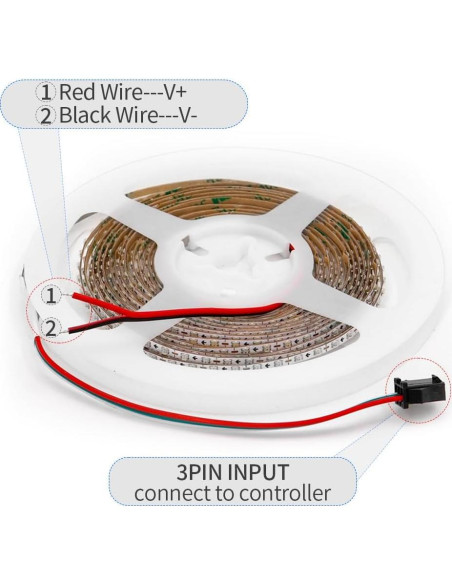 Tira LED WS2812B 1m 160 LEDs/m 2.7mm Ultra Estrecha DC5V