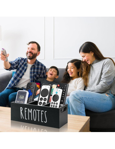Soporte para Control Remoto VACONICO Negro 3 Compartimentos