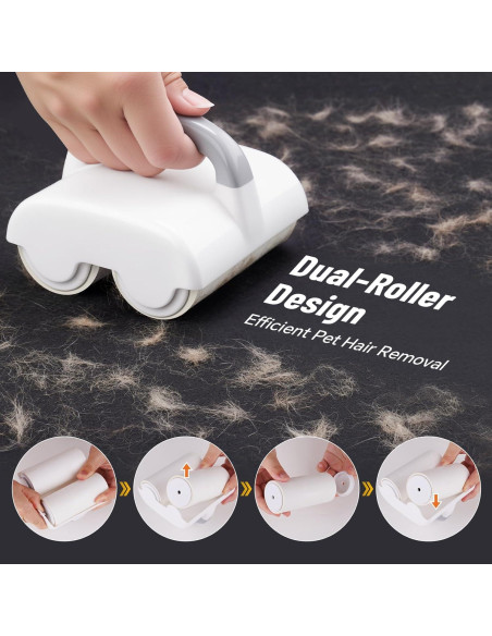 Rodillo Quitapelusas Doble NiHome con 4 Recambios, 90 Hojas