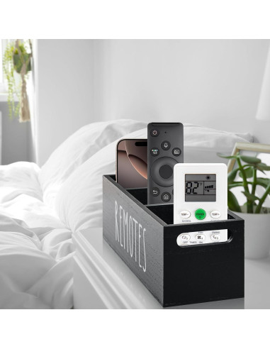 Soporte para Control Remoto VACONICO Negro 3 Compartimentos