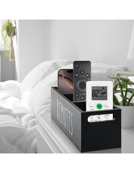 Soporte para Control Remoto VACONICO Negro 3 Compartimentos