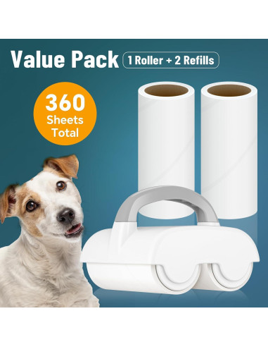 Rodillo Quitapelusas Doble NiHome con 4 Recambios, 90 Hojas