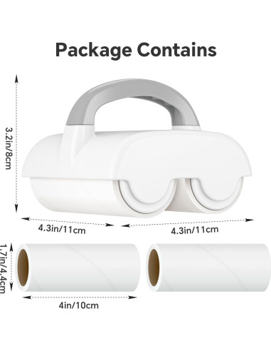 Rodillo Quitapelusas Doble NiHome con 4 Recambios, 90 Hojas