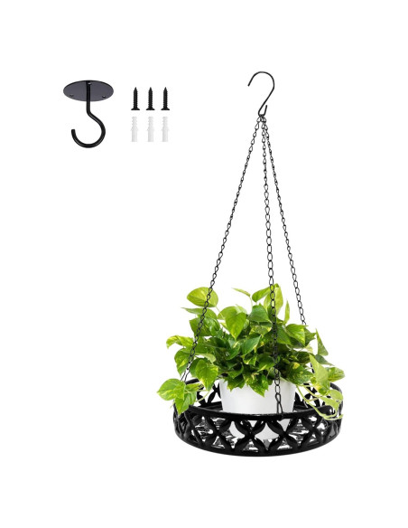 Soporte Colgante de Planta ARTORA Metal Negro 25cm x 80cm
