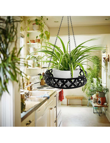 Soporte Colgante de Planta ARTORA Metal Negro 25cm x 80cm