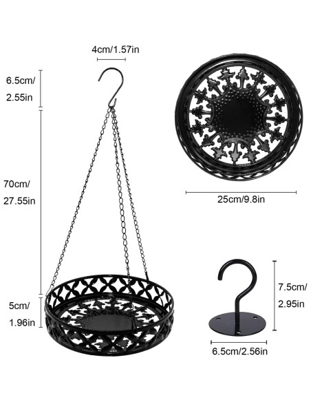 Soporte Colgante de Planta ARTORA Metal Negro 25cm x 80cm