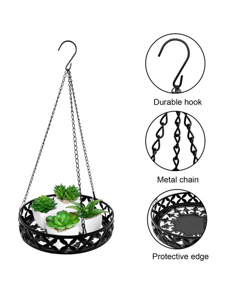 Soporte Colgante de Planta ARTORA Metal Negro 25cm x 80cm