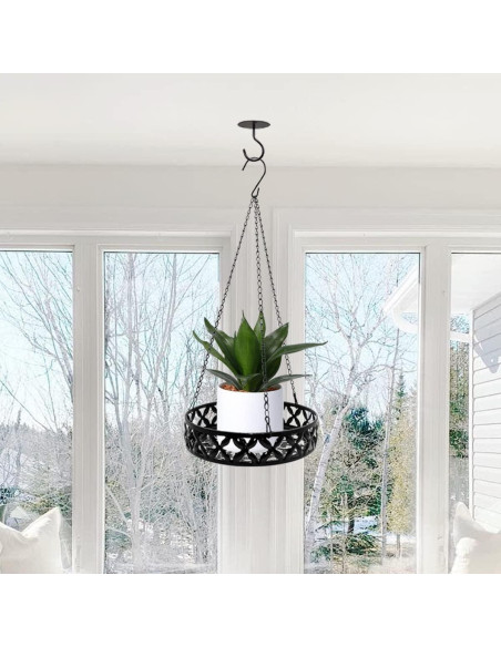 Soporte Colgante de Planta ARTORA Metal Negro 25cm x 80cm