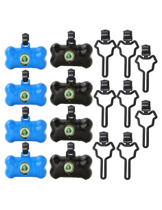Paquete 8 dispensadores bolsas excremento perro Negro Azul