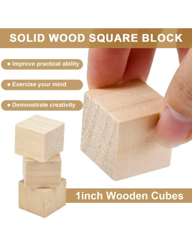 120 Cubos de Madera Keshufu 2.54 cm para Manualidades DIY