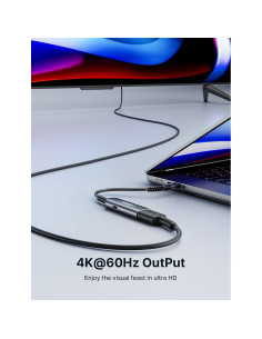 Adaptador JSAUX USB C a HDMI 4K 60Hz con Carga Rápida 100W 2