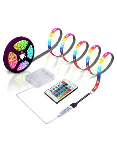 Luces de tira LED a batería GOIEHIR 2m con control remoto 24 teclas