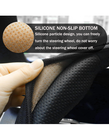 Funda de Volante YOSRTER para Dodge 14-15 Pulgadas Borde Rojo