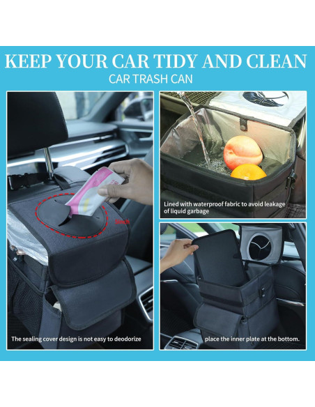 Basurero de coche ILLINOS A8080 plegable impermeable 19x15x23cm