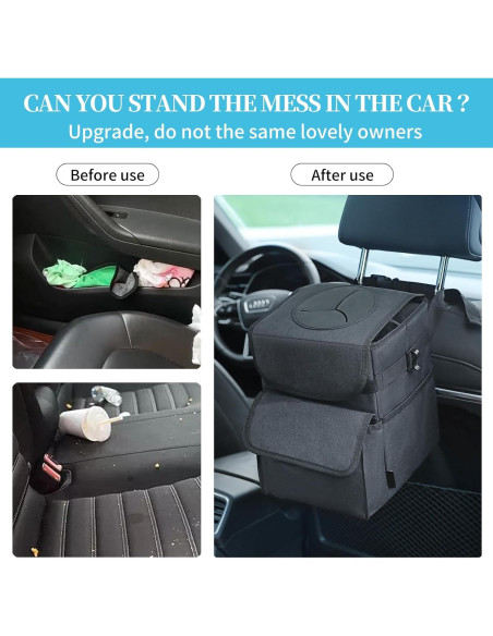 Basurero de coche ILLINOS A8080 plegable impermeable 19x15x23cm