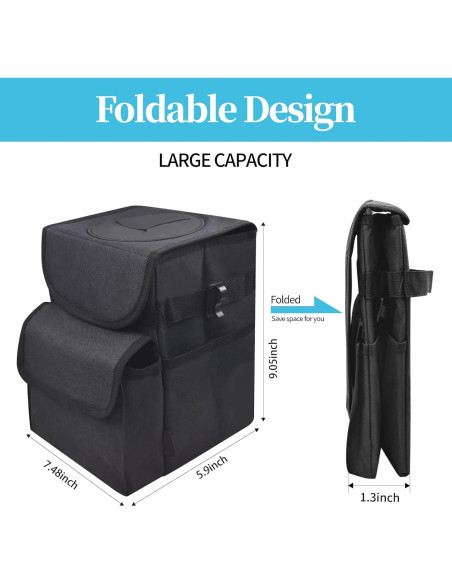 Basurero de coche ILLINOS A8080 plegable impermeable 19x15x23cm