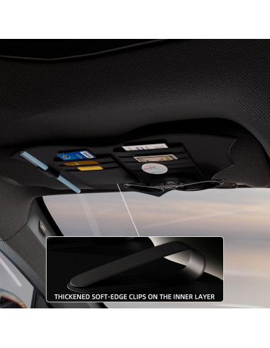 Organizador de Visera de Coche AWinjoy - Almacenamiento Negro