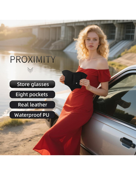 Organizador de Visera de Coche AWinjoy - Almacenamiento Negro