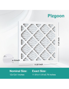 Filtro de aire Plzgoon 12x12x1 MERV 8 - Paquete de 4 2