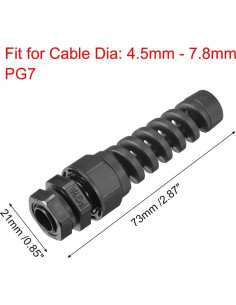 Conector PG7 Impermeable uxcell Nylon IP68 para Cable 4.5-7.8mm 2